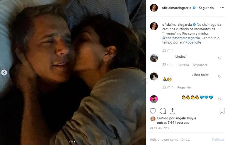 Márcio Garcia e a esposa (Foto: Reprodução0 Márcio Garcia e a esposa (Foto: Reprodução0