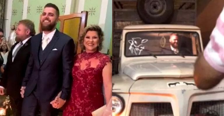 O músico Zé Neto, chega em sua cerimônia de casamento dirigindo Catarina, caminhonete antiga da família (Imagem: Reprodução) O músico Zé Neto, chega em sua cerimônia de casamento dirigindo Catarina, caminhonete antiga da família (Imagem: Reprodução)