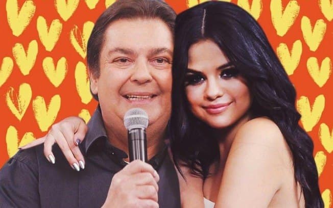 Faustão e Selena Gomez se tornam famoso casal na web (Foto: Reprodução) Faustão e Selena Gomez se tornam famoso casal na web (Foto: Reprodução)