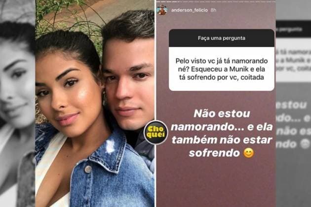 A ex-BBB Munik Nunes e o empresário Anderson Felício estão separados desde agosto A ex-BBB Munik Nunes e o empresário Anderson Felício estão separados desde agosto