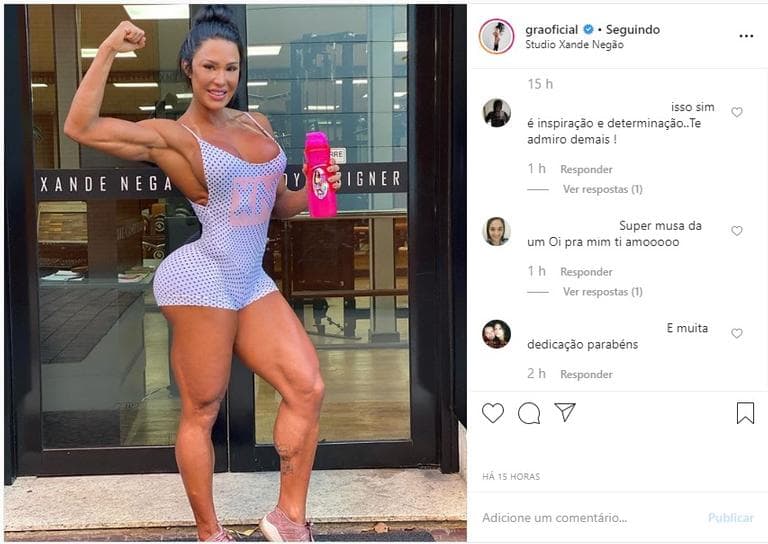 Gracyanne Barbosa faz foto para registrar seu último treino do ano (Reprodução/Instagram) Gracyanne Barbosa faz foto para registrar seu último treino do ano (Reprodução/Instagram)