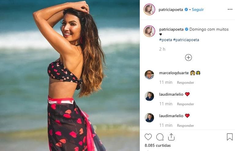 Patrícia Poeta aparece de biquíni e chama bastante atenção na praia (Foto: Reprodução) Patrícia Poeta aparece de biquíni e chama bastante atenção na praia (Foto: Reprodução)