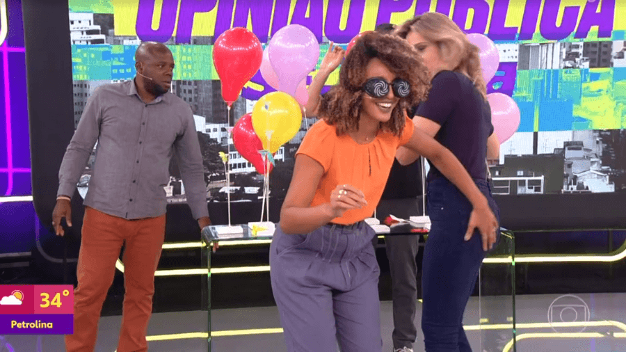 Sheron Menezzes apalpou bumbum de Fernanda Gentil no Se Joga Imagem: Reprodução/Globo Sheron Menezzes apalpou bumbum de Fernanda Gentil no Se Joga Imagem: Reprodução/Globo