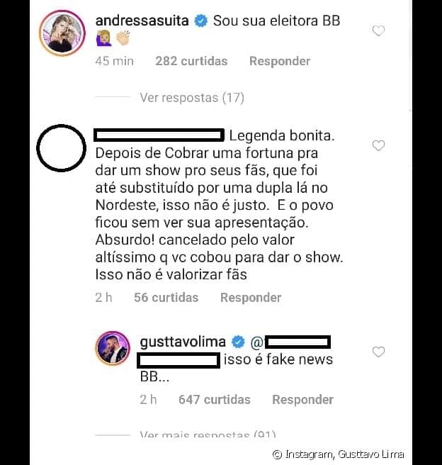 Gusttavo Lima negou a história (Foto: Reprodução/ Instagram) Gusttavo Lima negou a história (Foto: Reprodução/ Instagram)