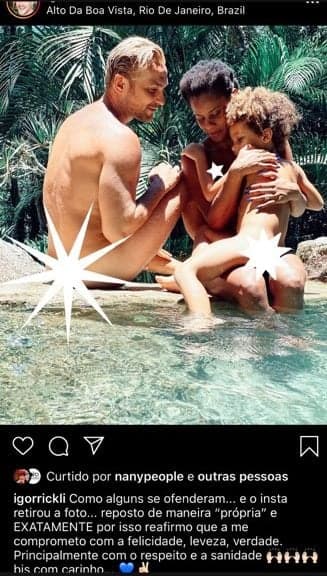 Igor Rickli, Aline Wirley,posam nú junto com o filho, Antônio Imagem Instagram) Igor Rickli, Aline Wirley,posam nú junto com o filho, Antônio Imagem Instagram)