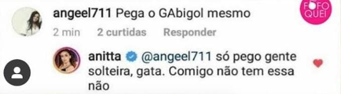 Anitta falou sobre Gabigol pela primeira vez Anitta falou sobre Gabigol pela primeira vez