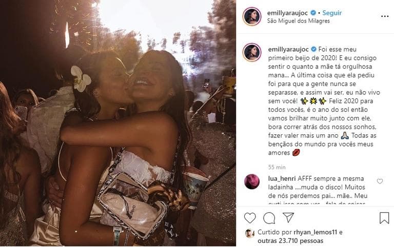 Sister curtiu a chegada de 2020 em Alagoas (Divulgação/Instagram) Sister curtiu a chegada de 2020 em Alagoas (Divulgação/Instagram)
