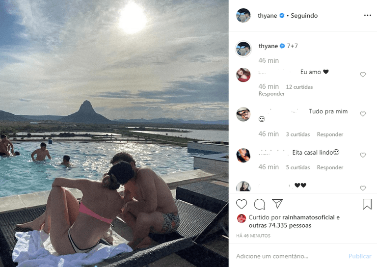 Thyane Dantas compartilha clique dando beijão em Safadão (Foto: Instagram) Thyane Dantas compartilha clique dando beijão em Safadão (Foto: Instagram)