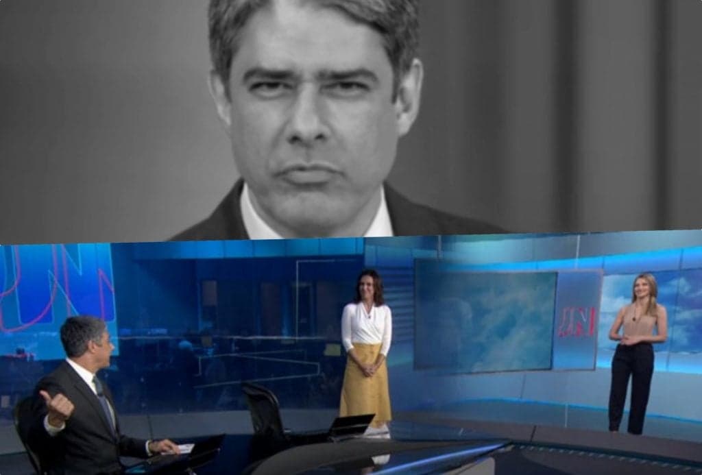 William Bonner paralisa Jornal Nacional e interrompe nova mulher do tempo para fazer discurso: "Eu preciso"