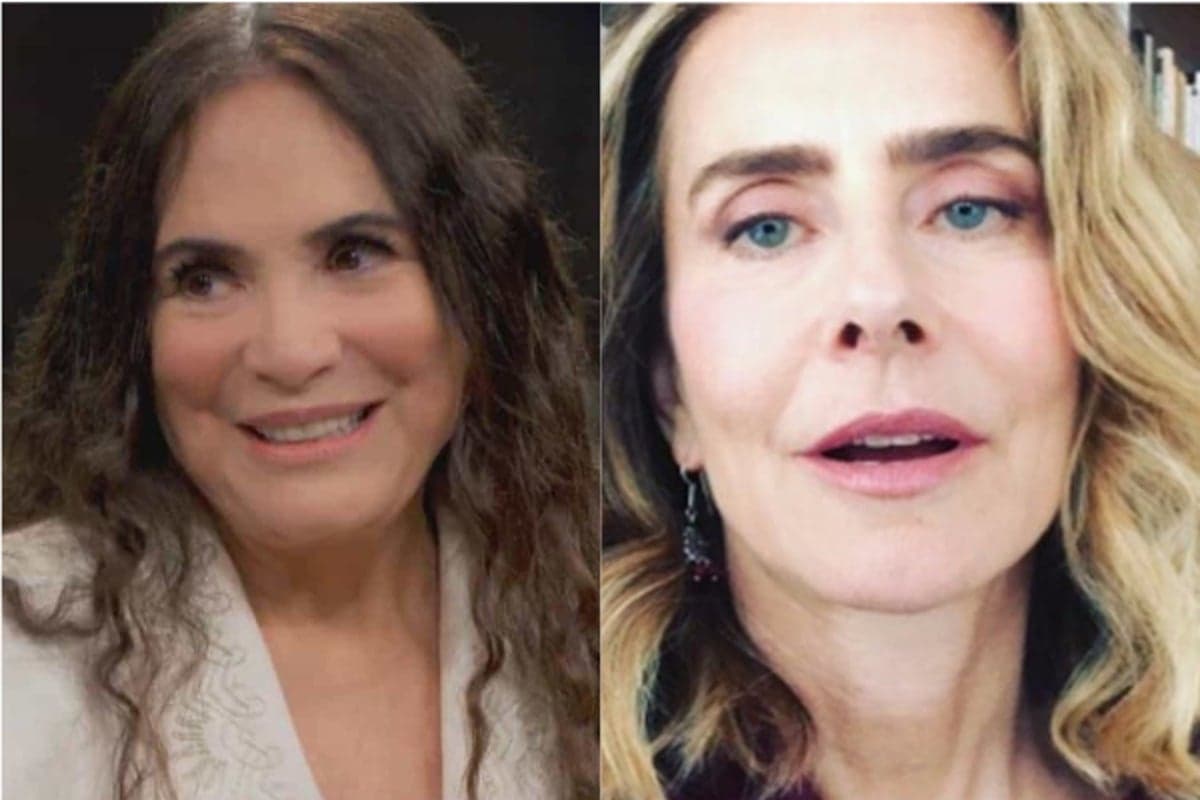 Regina Duarte teve que tirar foto por causa de Maitê Proença - Foto: Montagem/Reprodução Regina Duarte teve que tirar foto por causa de Maitê Proença - Foto: Montagem/Reprodução