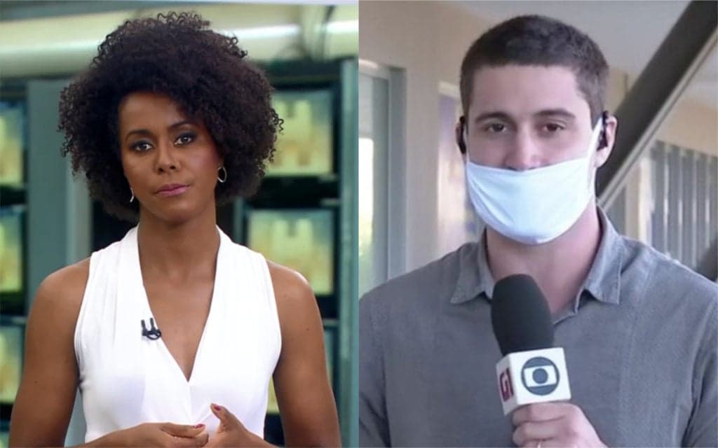 Ao vivo, Maju não se segura e dá puxão de orelha em repórter no Jornal Hoje: “Pedro, caiu”