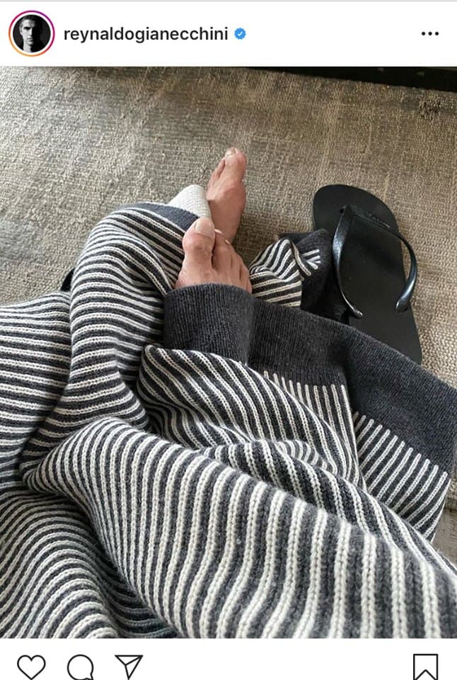 Reynaldo Gianecchini exibe os pés na rede social (Instagram) Reynaldo Gianecchini exibe os pés na rede social (Instagram)