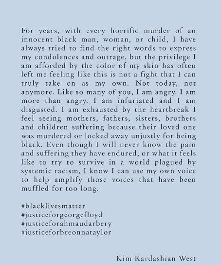 Texto compartilhado por Kim Kardashian em seu Instagram (Foto: Reprodução) Texto compartilhado por Kim Kardashian em seu Instagram (Foto: Reprodução)