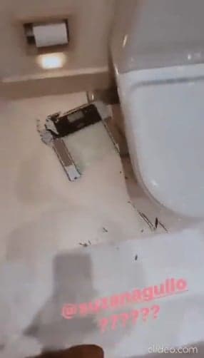 Vídeo: Marcos Mion exibindo balança quebrada em banheiro da sua casa (Foto: Reprodução) Vídeo: Marcos Mion exibindo balança quebrada em banheiro da sua casa (Foto: Reprodução)