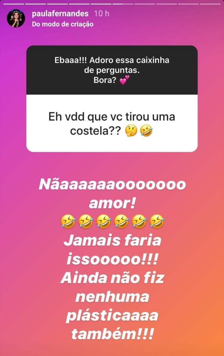 Paula Fernandes respondeu sobre procedimentos estéticos (Foto: reprodução/Instagram) Paula Fernandes respondeu sobre procedimentos estéticos (Foto: reprodução/Instagram)