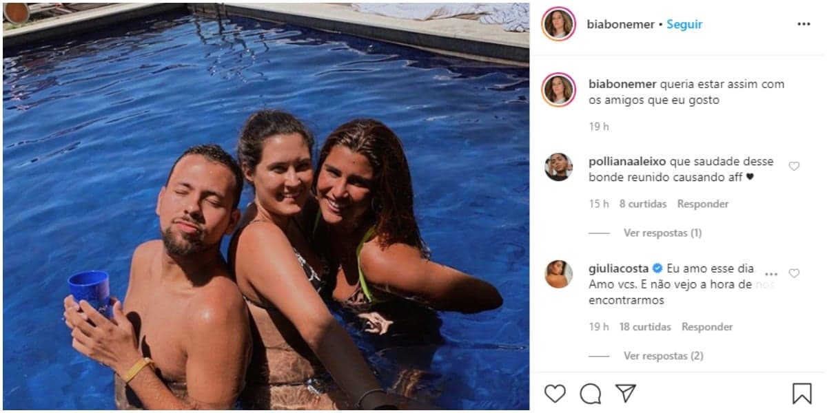 Bia Bonemer e Giulia Costa expuseram a relação de amizade (Foto: Reprodução/ Instagram) Bia Bonemer e Giulia Costa expuseram a relação de amizade (Foto: Reprodução/ Instagram)
