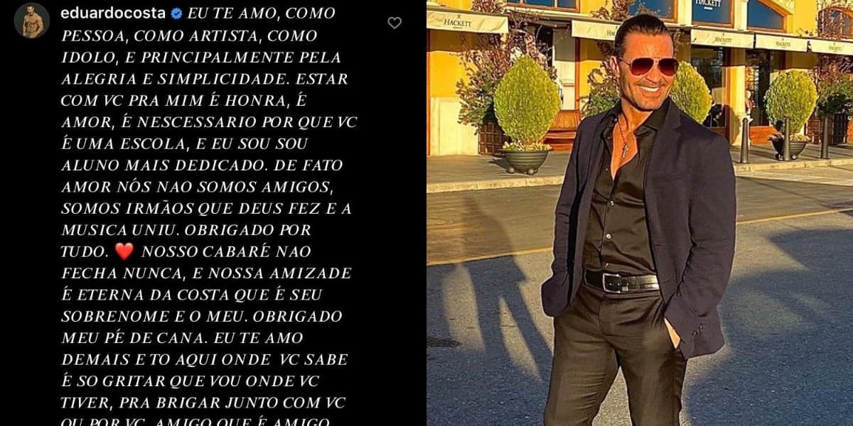 Eduardo Costa comentou post de Leonardo (Foto: Reprodução/Instagram) Eduardo Costa comentou post de Leonardo (Foto: Reprodução/Instagram)