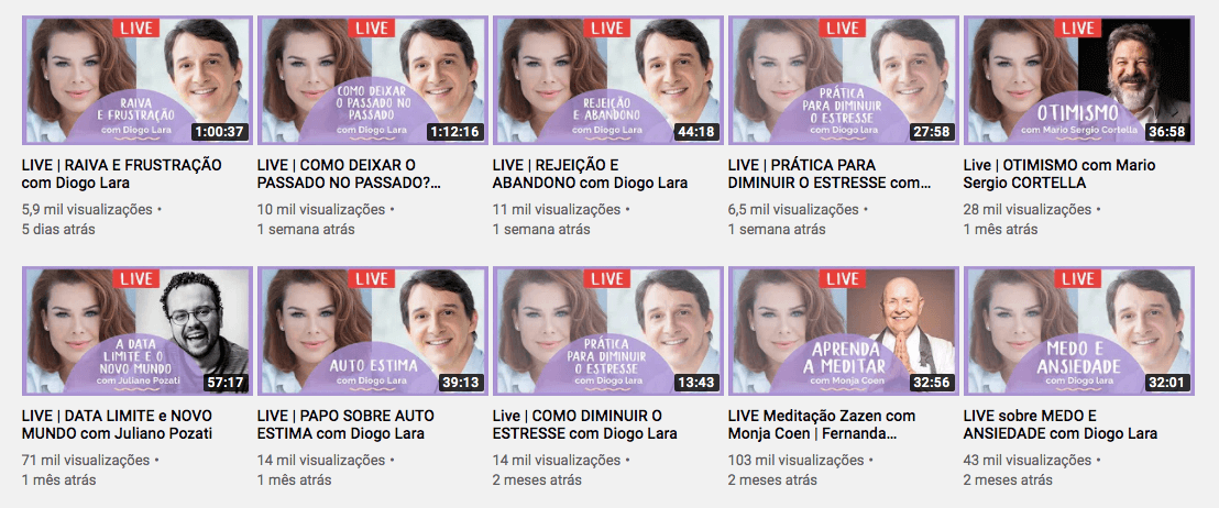 Vídeos no canal de Fernanda Souza (Foto: reprodução/Youtube) Vídeos no canal de Fernanda Souza (Foto: reprodução/Youtube)