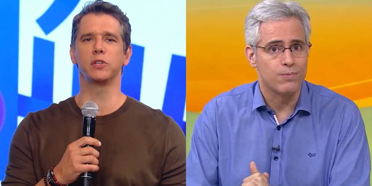 Márcio Garcia no Tamanho Família e Vico Iasi no Globo Rural; game com famosos teve menos audiência que o jornalístico sobre o mundo rural (Foto: Reprodução/Globo) Márcio Garcia no Tamanho Família e Vico Iasi no Globo Rural; game com famosos teve menos audiência que o jornalístico sobre o mundo rural (Foto: Reprodução/Globo)