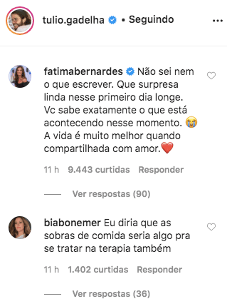 Fátima Bernardes e Bia Bonemer responderam o textão (Foto: reprodução. Fátima Bernardes e Bia Bonemer responderam o textão (Foto: reprodução.