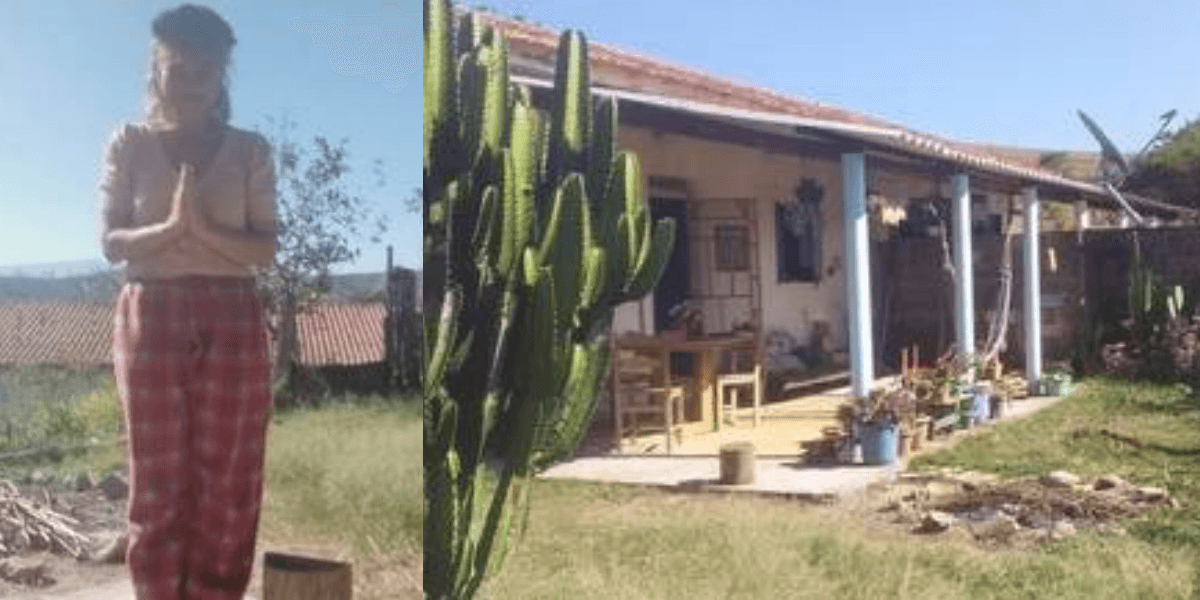 Aretha Marcos e sua casa no sítio (Foto: Montagem) Aretha Marcos e sua casa no sítio (Foto: Montagem)