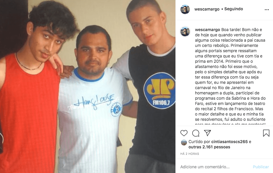 Captura de Instagram Wesley Camargo (Foto: Reprodução) Captura de Instagram Wesley Camargo (Foto: Reprodução)