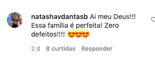 Natasha Dantas comentou na postagem de Bia Bonemer (Reprodução) Natasha Dantas comentou na postagem de Bia Bonemer (Reprodução)