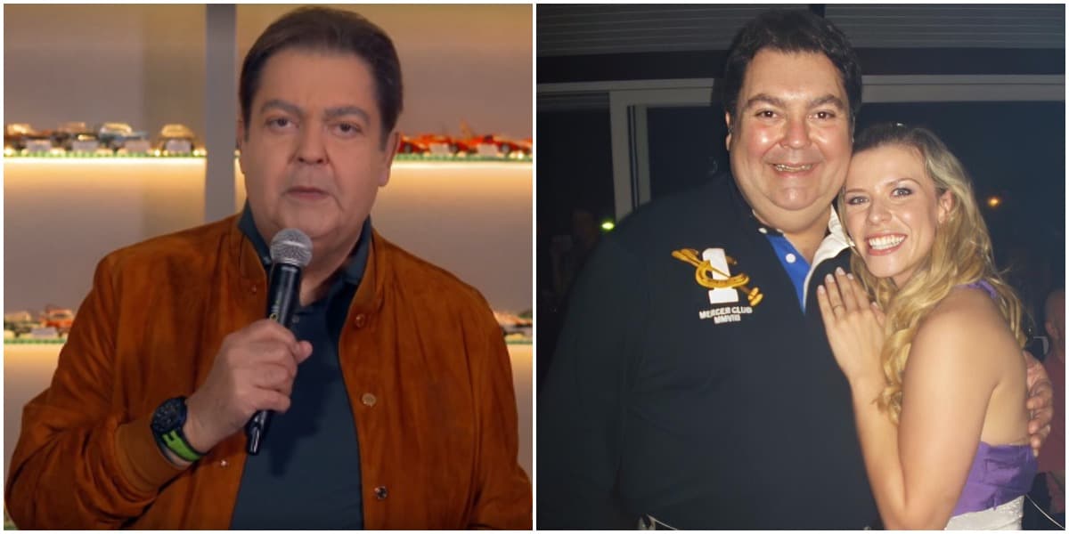 Daiane Amêndola, ex-bailarina do Faustão, com o apresentador — Foto: Arquivo pessoa Daiane Amêndola, ex-bailarina do Faustão, com o apresentador — Foto: Arquivo pessoa
