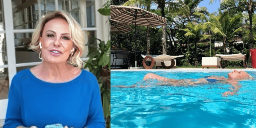 Entramos na mansão de Ana Maria Braga com quadros raros, cinco salas, piscina gigante e tela de cinema "5 milhões"