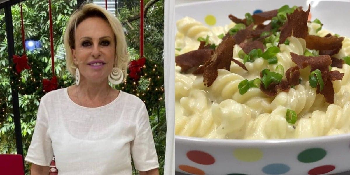 Ana Maria Braga prepara macarrão com queijo de micro-ondas no Encontro de hoje (Foto: Reprodução) Ana Maria Braga prepara macarrão com queijo de micro-ondas no Encontro de hoje (Foto: Reprodução)
