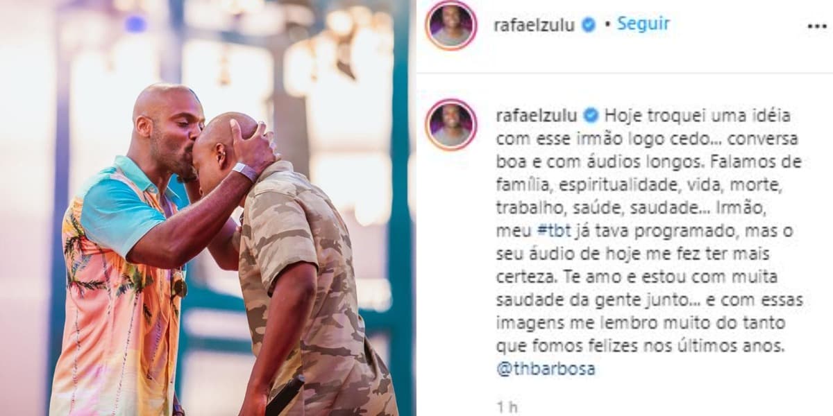 Rafael Zulu se declarou a Thiaguinho (Foto: Reprodução/Instagram) Rafael Zulu se declarou a Thiaguinho (Foto: Reprodução/Instagram)