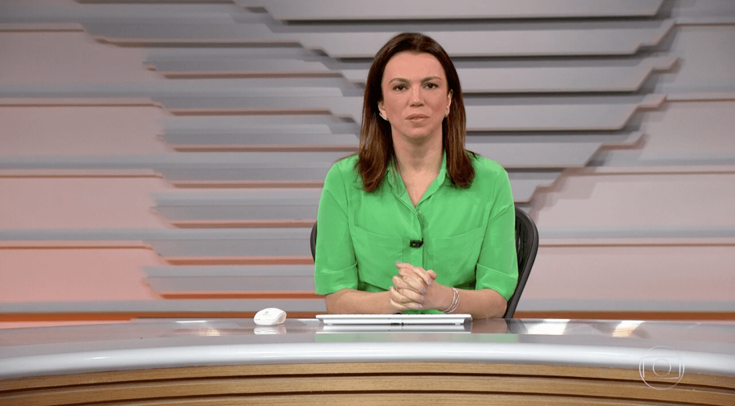Ana Paula Araújo no comando do 'Bom Dia Brasil' (Foto: reprodução/Globo) Ana Paula Araújo no comando do 'Bom Dia Brasil' (Foto: reprodução/Globo)