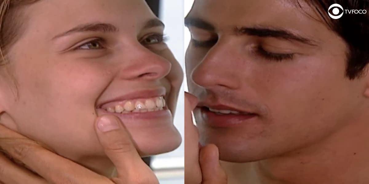 Fotomontagem de Camila e Edu de Laços de Família Fotomontagem de Camila e Edu de Laços de Família