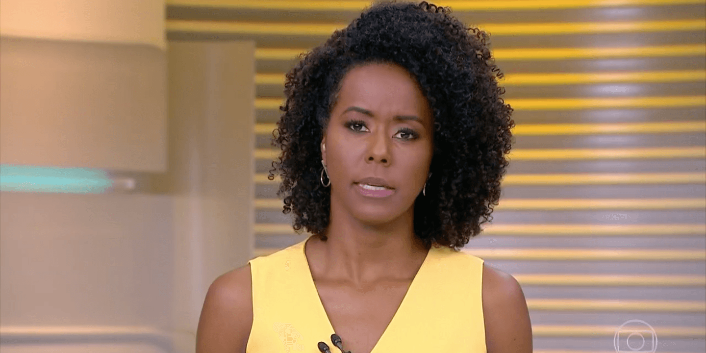 Maju Coutinho no comando do 'Jornal Hoje' (Foto: reprodução/Globo) Maju Coutinho no comando do 'Jornal Hoje' (Foto: reprodução/Globo)