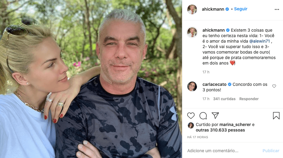 Modelo abriu o coração para falar sobre tratamento do marido (Reprodução) Modelo abriu o coração para falar sobre tratamento do marido (Reprodução)