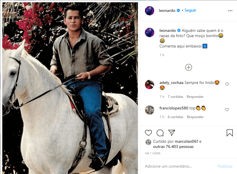 Leonardo jovem (Reprodução: Instagram) Leonardo jovem (Reprodução: Instagram)