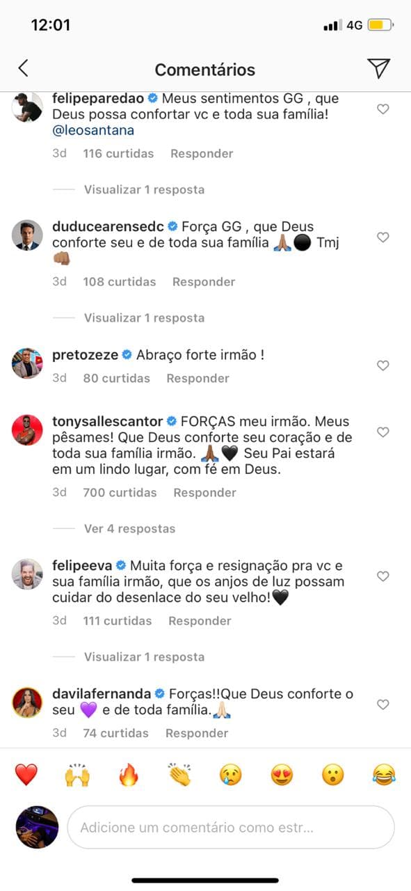 Léo Santana tem apoio dos fãs e amigos após morte do pai (Reprodução) Léo Santana tem apoio dos fãs e amigos após morte do pai (Reprodução)