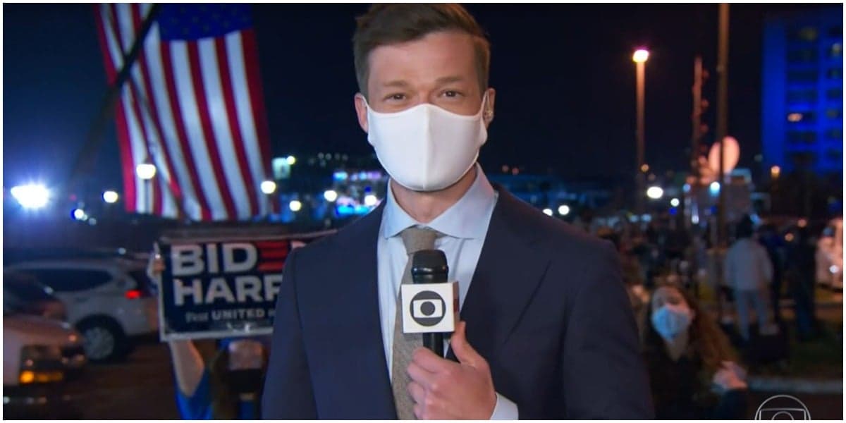 O jornalista Felipe Santana foi calado pelo Serviço Secreto dos Estados Unidos ao vivo na Globo - Foto: Reprodução O jornalista Felipe Santana foi calado pelo Serviço Secreto dos Estados Unidos ao vivo na Globo - Foto: Reprodução