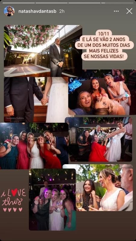 Natasha Dantas relembra casamento com William Bonner ( Reprodução: Instagram) Natasha Dantas relembra casamento com William Bonner ( Reprodução: Instagram)