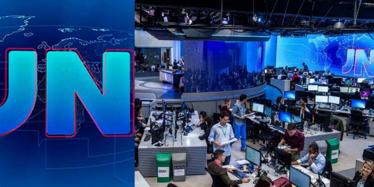 Logo do Jornal Nacional da Globo, ao lado da redação da emissora (Reprodução) Logo do Jornal Nacional da Globo, ao lado da redação da emissora (Reprodução)