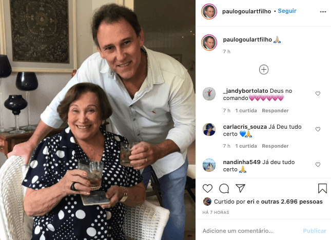Paulo ao lado da mãe, Nicette (Reprodução) Paulo ao lado da mãe, Nicette (Reprodução)