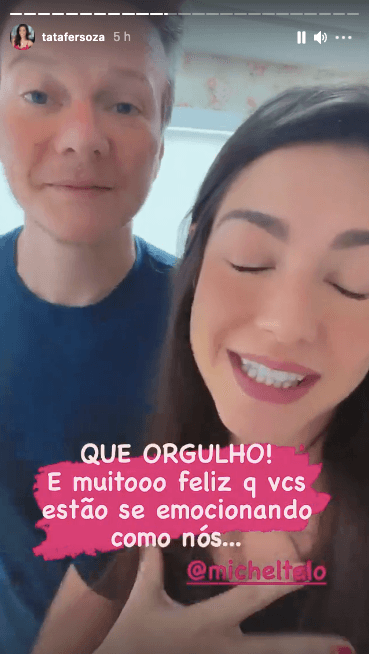 Thais Fersoza e Michel Teló comemoram lançamento da música do artista (Reprodução) Thais Fersoza e Michel Teló comemoram lançamento da música do artista (Reprodução)