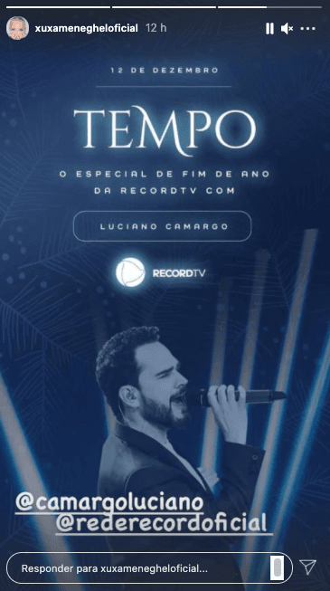 Xuxa demonstra apoio ao novo sucesso de Luciano (Reprodução) Xuxa demonstra apoio ao novo sucesso de Luciano (Reprodução)