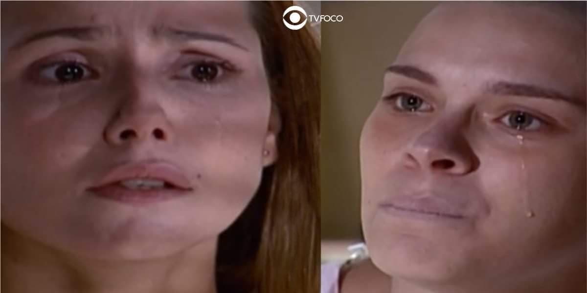 Fotomontagem de Camila e Íris na trama de Laços de Família Fotomontagem de Camila e Íris na trama de Laços de Família