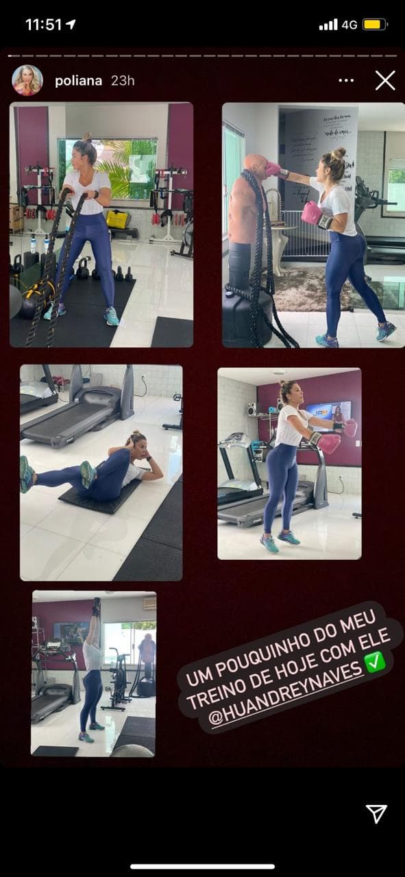 Poliana Rocha é flagrada fazendo exercícios em academia (Reprodução) Poliana Rocha é flagrada fazendo exercícios em academia (Reprodução)