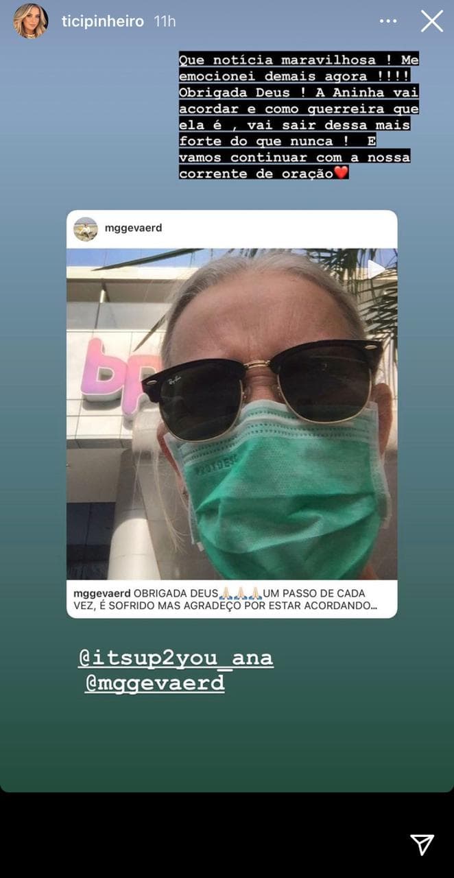 Ticiane Pinheiro via Instagram stories (Foto: Reprodução) Ticiane Pinheiro via Instagram stories (Foto: Reprodução)