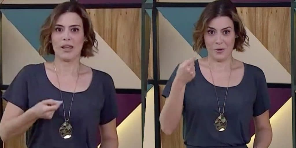 Fátima Bernardes precisou acalmar Michelle Loreto que perdeu o chão ao vivo na Globo (Foto reprodução) Fátima Bernardes precisou acalmar Michelle Loreto que perdeu o chão ao vivo na Globo (Foto reprodução)