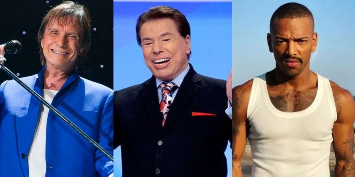 Roberto Carlos, Silvio Santos, Nego do Borel (Reprodução) Roberto Carlos, Silvio Santos, Nego do Borel (Reprodução)