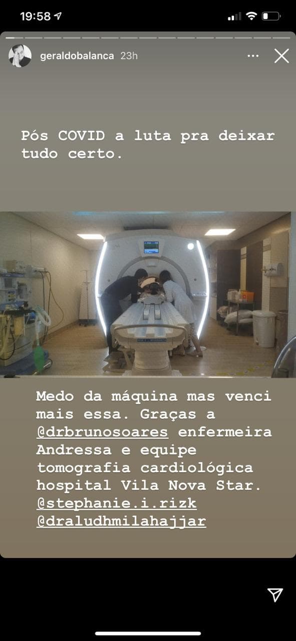 Geraldo Luís no hospital (Reprodução) Geraldo Luís no hospital (Reprodução)