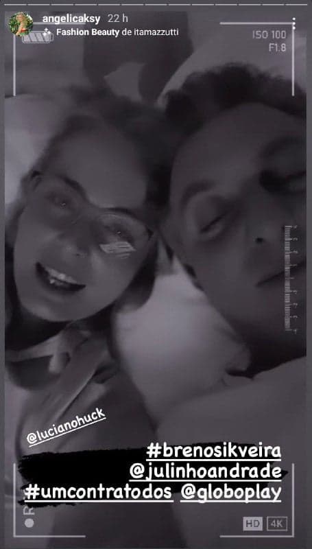 Angélica e Luciano Huck surgiram juntos na cama (Foto: Reprodução) Angélica e Luciano Huck surgiram juntos na cama (Foto: Reprodução)